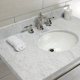 Edwardian 36-Inch Carrara Marble Console Sink with Brass Legs (8-Inch, 3-Hole)