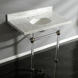 Templeton 36-Inch Carrara Marble Vanity Top with Acrylic Legs (8-Inch, 3-Hole)