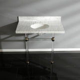 Templeton 36-Inch Carrara Marble Vanity Top with Acrylic Legs (8-Inch, 3-Hole)