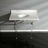 Templeton 36-Inch Carrara Marble Vanity Top with Acrylic Legs (8-Inch, 3-Hole)