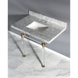 Fauceture 36-Inch Marble Console Sink with Acrylic Feet