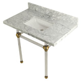 Fauceture 36-Inch Marble Console Sink with Acrylic Feet