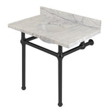 Fauceture 36-Inch Marble Console Sink with Brass Feet