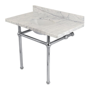 Fauceture 36-Inch Marble Console Sink with Brass Feet