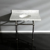 Templeton 36-Inch Carrara Marble Vanity Top with Brass Legs (8-Inch, 3-Hole)