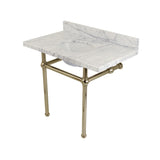 Fauceture 36-Inch Marble Console Sink with Brass Feet