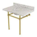 Fauceture 36-Inch Marble Console Sink with Brass Feet