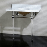 Templeton 36-Inch Carrara Marble Vanity Top with Acrylic Legs (8-Inch, 3-Hole)