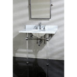Templeton 36-Inch Carrara Marble Vanity Top with Acrylic Legs (8-Inch, 3-Hole)