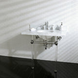 Templeton 36-Inch Carrara Marble Vanity Top with Acrylic Legs (8-Inch, 3-Hole)