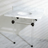 Fauceture 36-Inch Marble Console Sink with Acrylic Feet