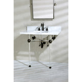 Fauceture 36-Inch Marble Console Sink with Acrylic Feet