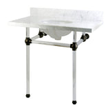 Templeton 36-Inch Carrara Marble Vanity Top with Acrylic Legs (8-Inch, 3-Hole)