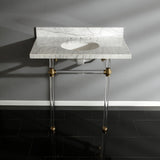 Templeton 36-Inch Carrara Marble Vanity Top with Acrylic Legs (8-Inch, 3-Hole)