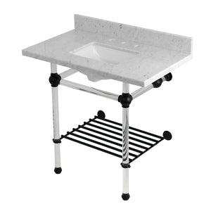 Templeton 36-Inch Console Sink with Acrylic Legs (8-Inch, 3 Hole)