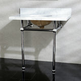 Templeton 36-Inch Carrara Marble Vanity Top with Brass Legs (8-Inch, 3-Hole)