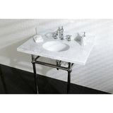 Fauceture 36-Inch Marble Console Sink with Brass Feet