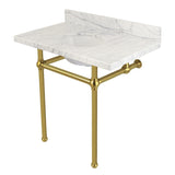 Fauceture 36-Inch Marble Console Sink with Brass Feet