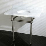 Fauceture 36-Inch Marble Console Sink with Brass Feet