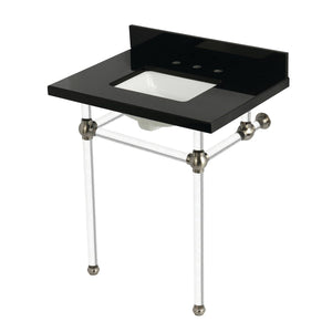 Templeton 30-Inch Black Granite Console Sink with Acrylic Legs