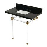 Templeton 36-Inch Black Granite Console Sink with Acrylic Legs