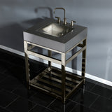 Kingston Commercial 25-Inch Stainless Steel Console Sink with Steel Base (8-Inch, 3-Hole)