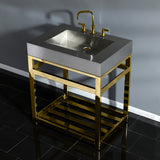 Kingston Commercial 31-Inch Stainless Steel Console Sink with Steel Base (8-Inch, 3-Hole)