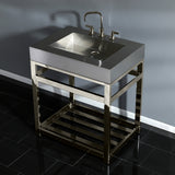 Kingston Commercial 31-Inch Stainless Steel Console Sink with Steel Base (8-Inch, 3-Hole)
