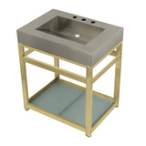 Kingston Commercial Stainless Steel Console Sink with Glass Shelf