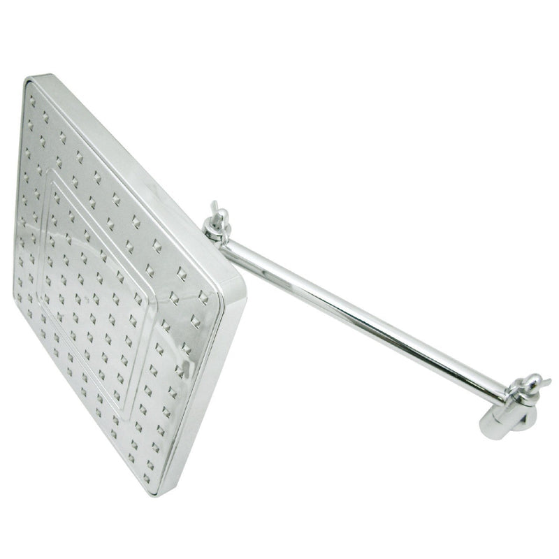 Fortress 8-Inch Square Raindrop ABS Shower Head with 10-Inch High-Low Shower Arm