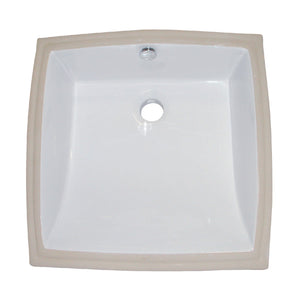 Cove 17-Inch Ceramic Square Undermount Bathroom Sink