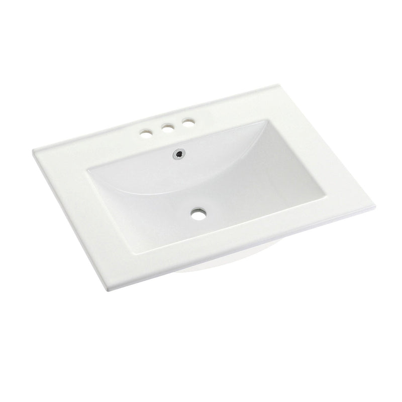 Ultra Modern 24-Inch Ceramic Vanity Sink Top (4" Faucet Drillings)