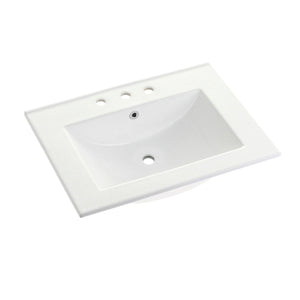 Ultra 
Modern 24-Inch Ceramic Vanity Sink Top (8" Faucet Drillings)