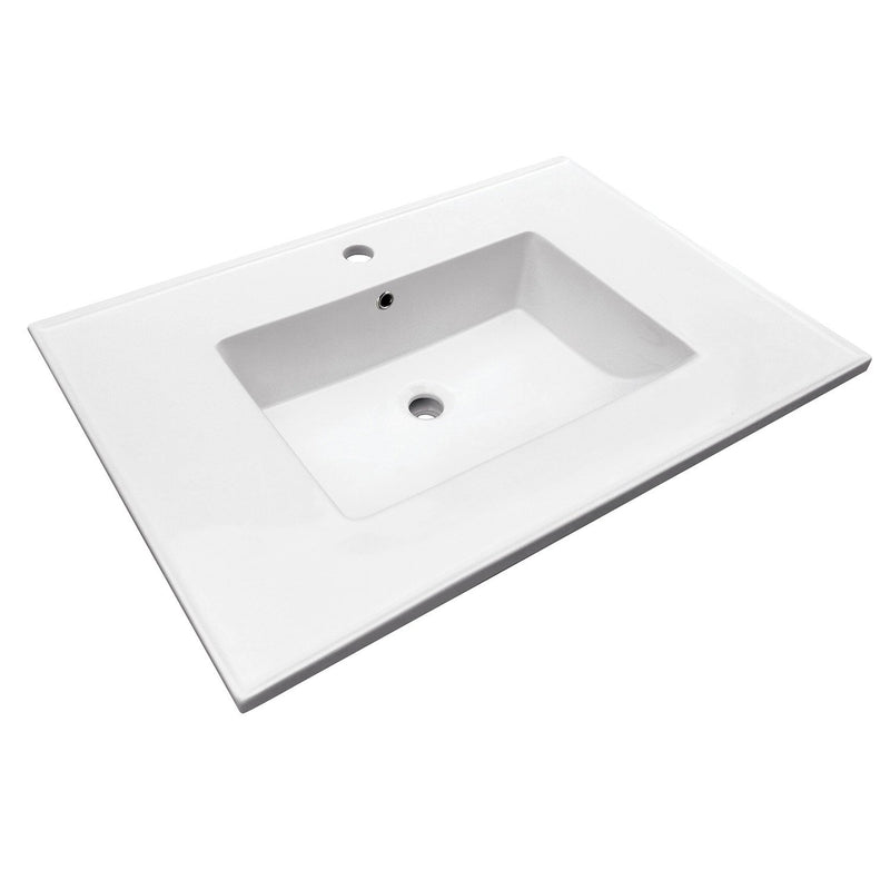 Continental 31-Inch Ceramic Vanity Sink Top (1 Hole)