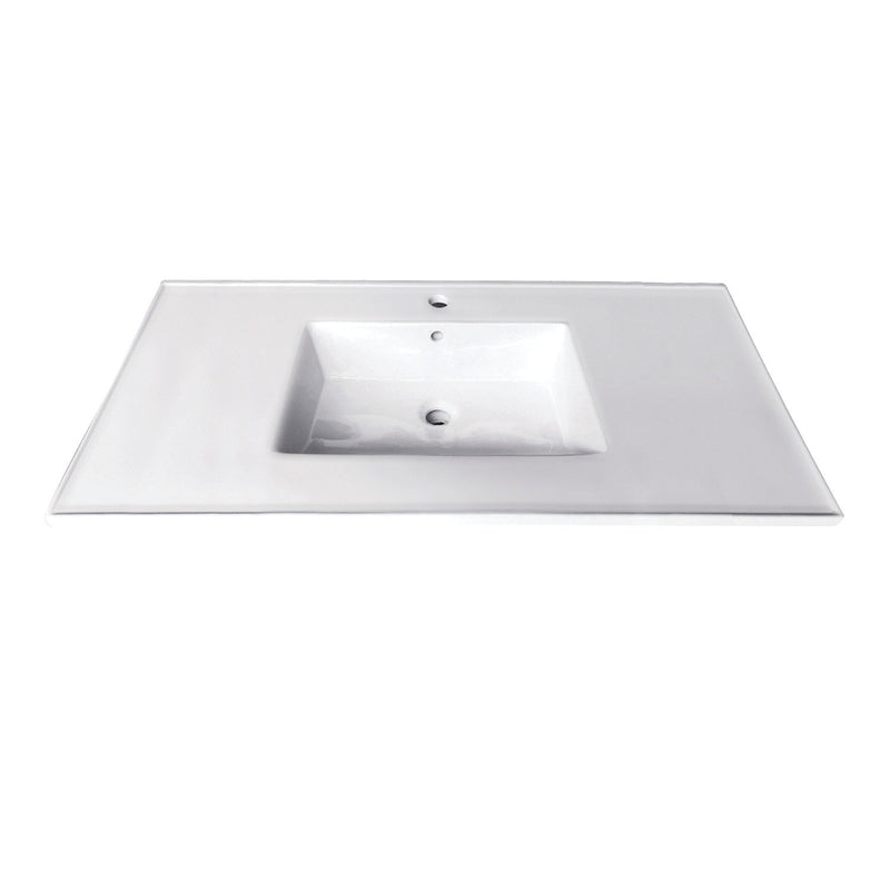 Continental 37-Inch Ceramic Vanity Sink Top (1 Hole)