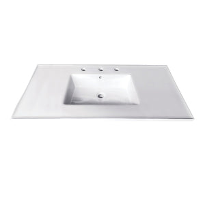 Continental 37-Inch Ceramic Vanity Sink Top