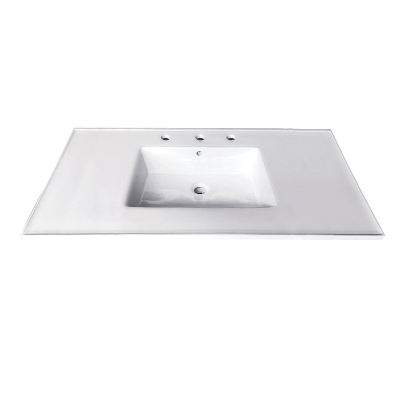 Continental 37-Inch Ceramic Vanity Sink Top (8" Faucet Drillings)