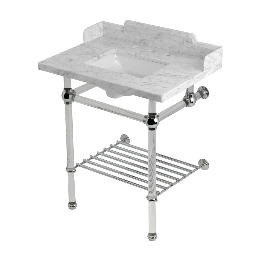 Pemberton 30-Inch Console Sink with Acrylic Legs (8-Inch, 3 Hole)