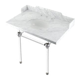 Fauceture 36-Inch Carrara Marble Console Sink with Acrylic Legs