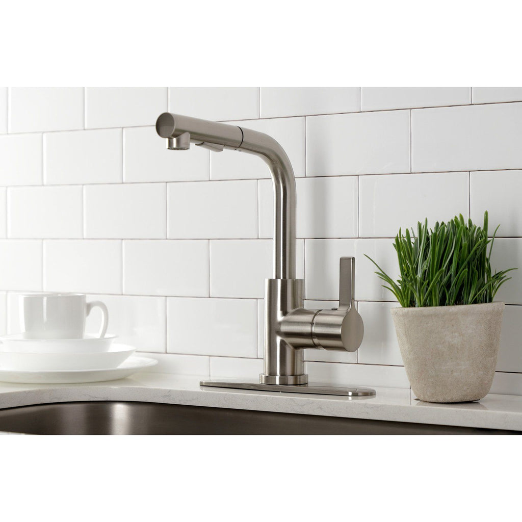 Continental Single-Handle 1-Hole Deck Mount Pull-Out Sprayer Kitchen Faucet