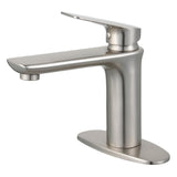 Frankfurt Single-Handle 1-Hole Deck Mount Bathroom Faucet with Push Pop-Up