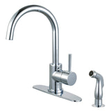 Concord Single-Handle Deck Mount Kitchen Faucet with Side Sprayer