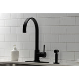 Concord Single-Handle Deck Mount Kitchen Faucet with Brass Sprayer and Deck Plate