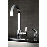 Continental Single-Handle 2-Hole Deck Mount Kitchen Faucet with Side Sprayer