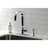 Concord Single-Handle Deck Mount Kitchen Faucet with Brass Sprayer and Deck Plate