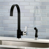 Continental Single-Handle 2-Hole Deck Mount Kitchen Faucet with Side Sprayer