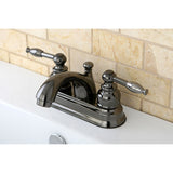 Water Onyx Two-Handle 3-Hole Deck Mount 4" Centerset Bathroom Faucet with Plastic Pop-Up