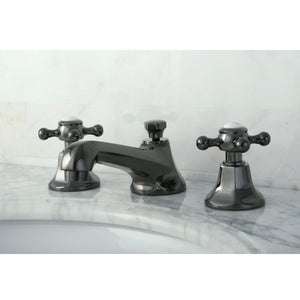 Water Onyx Two-Handle 3-Hole Deck Mount Widespread Bathroom Faucet with Brass Pop-Up