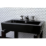 Water Onyx Two-Handle 3-Hole Deck Mount Widespread Bathroom Faucet with Brass Pop-Up