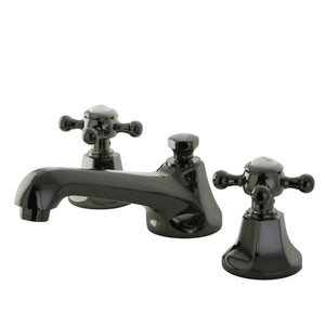 Water Onyx Two-Handle 3-Hole Deck Mount Widespread Bathroom Faucet with Brass Pop-Up